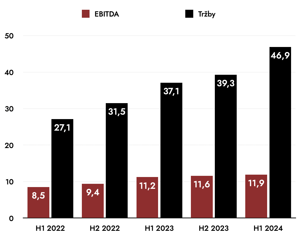 Pohľad na EBIDTA a tržby spoločnosti GEVORKYAN